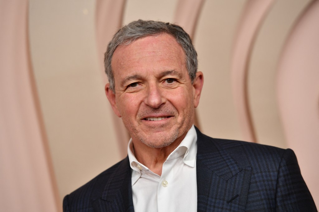 Disney CEO Bob Iger in a suit attending the Oscar Nominees Luncheon at the Beverly Hilton in Beverly Hills, California, on February 12, 2024.