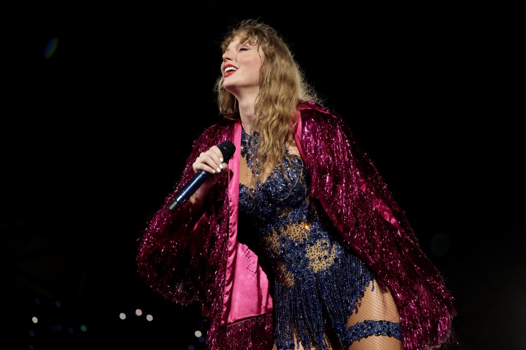 Taylor Swift performs the Eras Tour in Singapore on March 2, 2024.