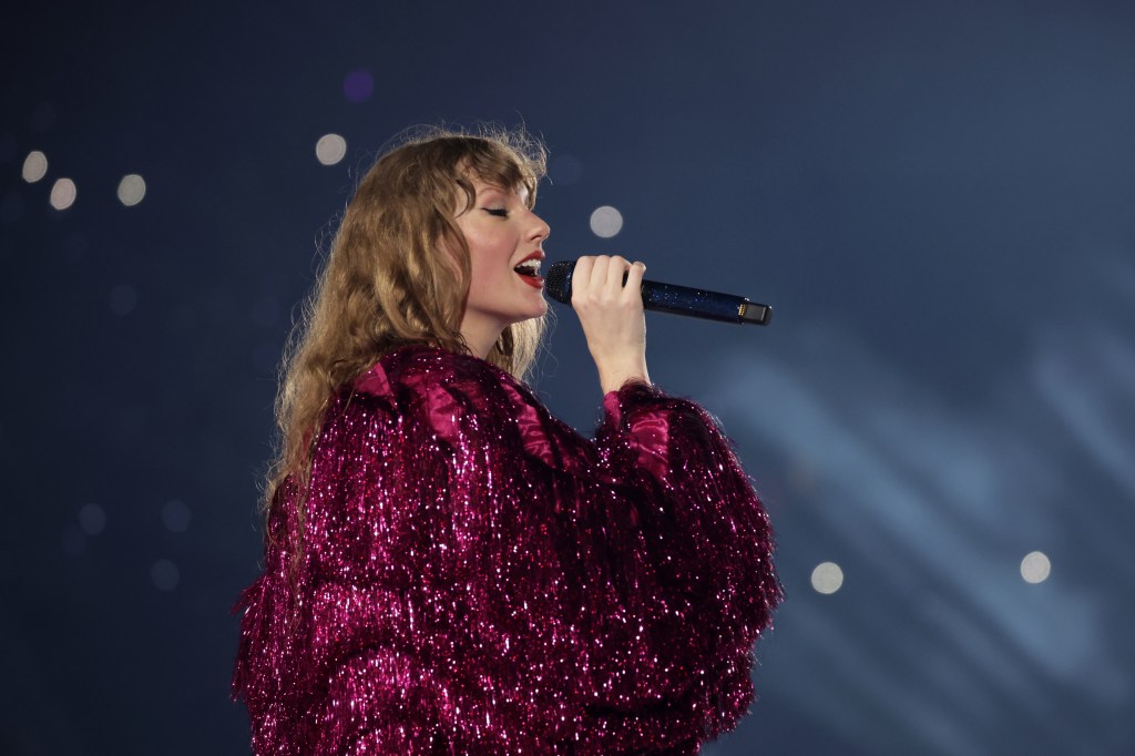Taylor Swift performs the Eras Tour in Singapore on March 2, 2024.