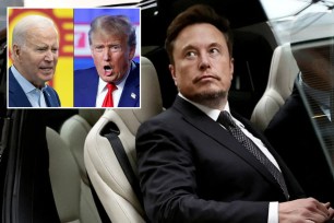 Elon Musk, President Biden and Donald Trump