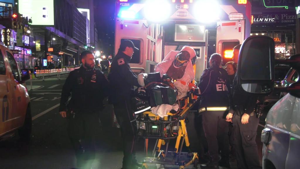 EMS remove man shot in the head inside a Midtown recording studio