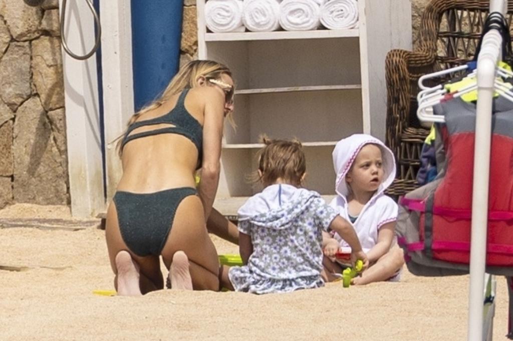 Brittany Mahomes was seen playing in the sand with little ones.