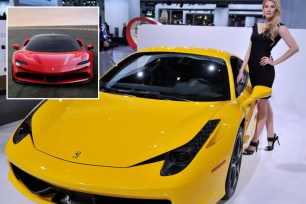 Ferrari cars on display