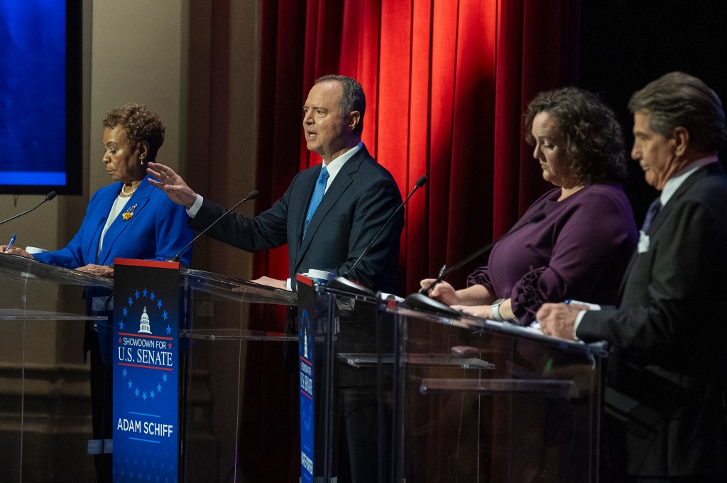 Adam Schiff, Barbara Lee, Katie Porter and Steve Garvey