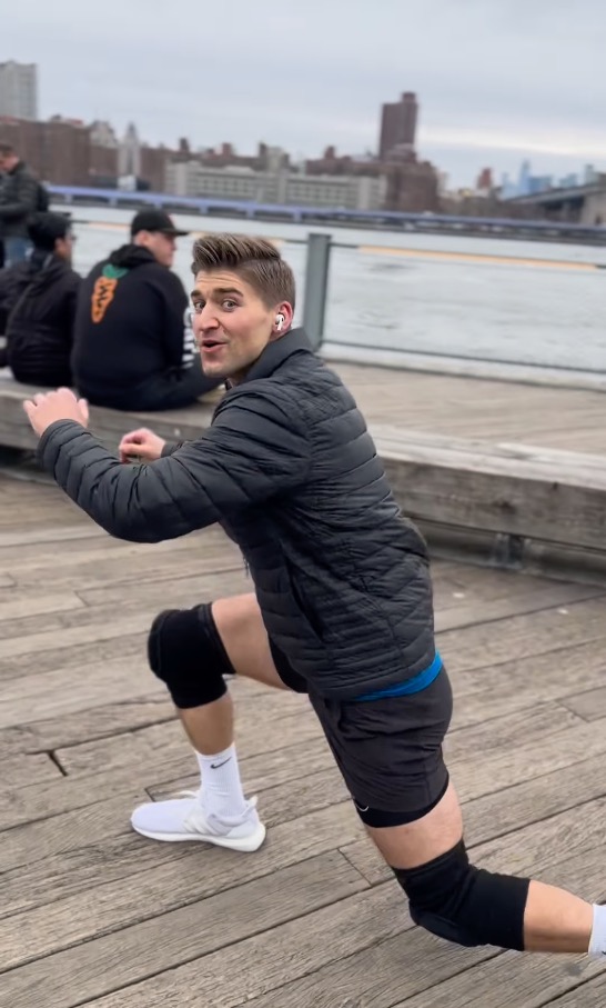 Fitness trainer lunges his way across New York City to claim two world records
