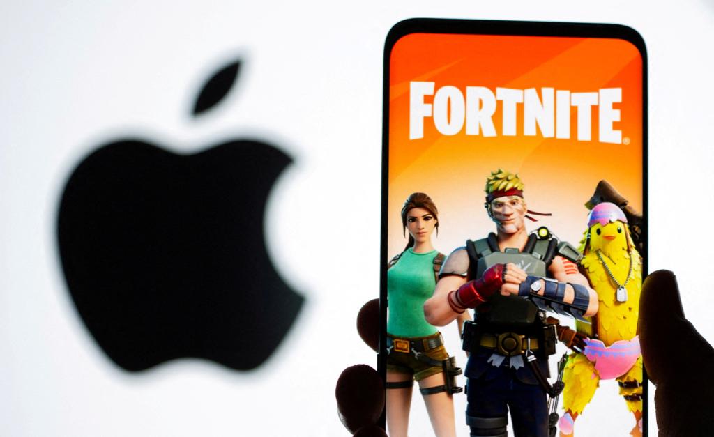 Fortnite and Apple logos