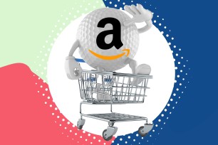 A golf ball in a cart