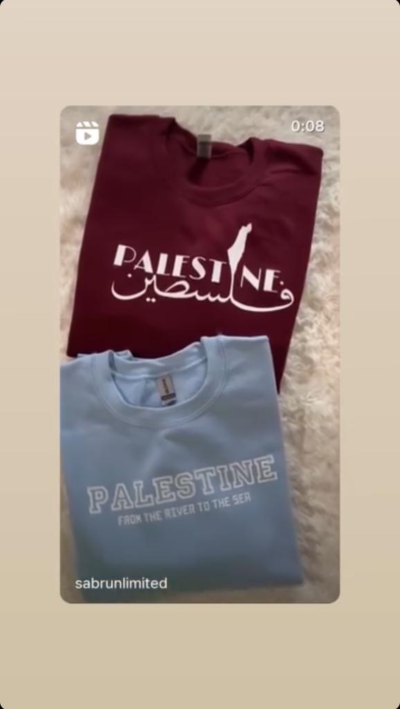  “From The River To The Sea, Palestine Will Be Free” merchandise.