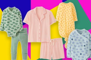 A group of clothes on a colorful background