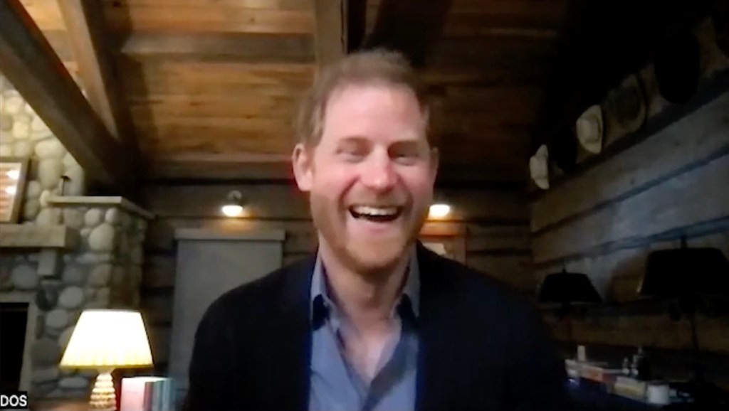 Prince Harry was in a playful mood while chatting with the recipients of the Diana Legacy Award Thursday night.