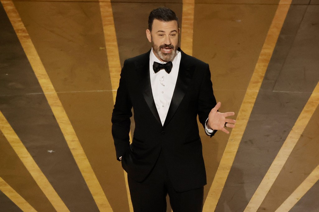 Jimmy Kimmel onstage at the Oscars