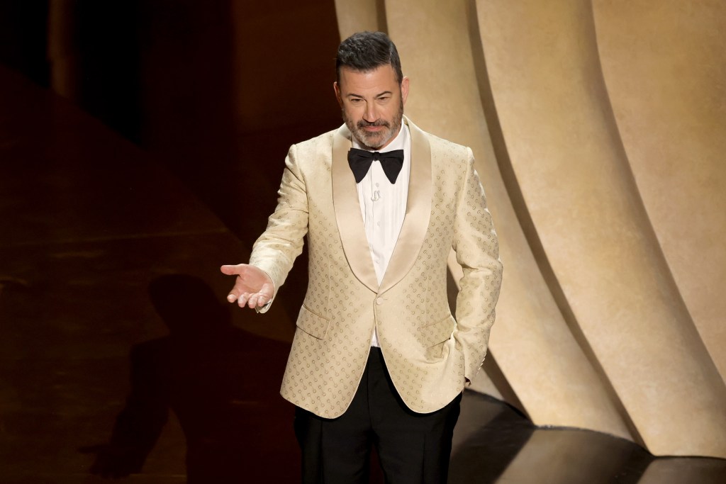 Jimmy Kimmel onstage at the Oscars. 