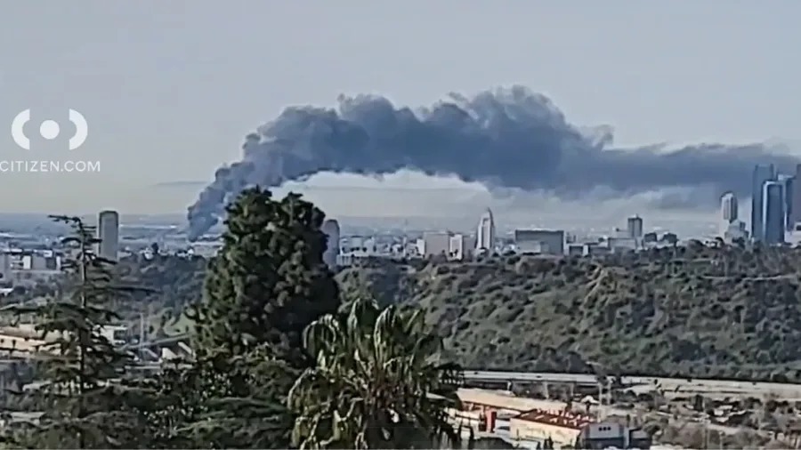 smoke seen rising over LA