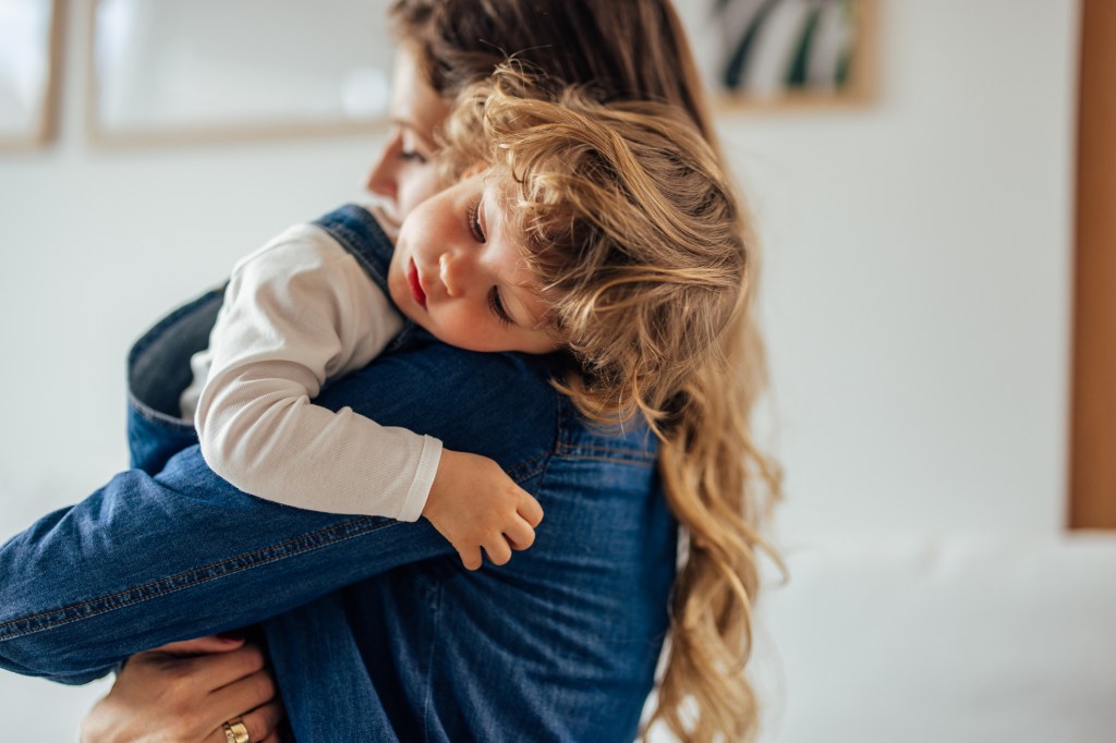 The mom didn't think anything of her long hair after her child passed infancy. 