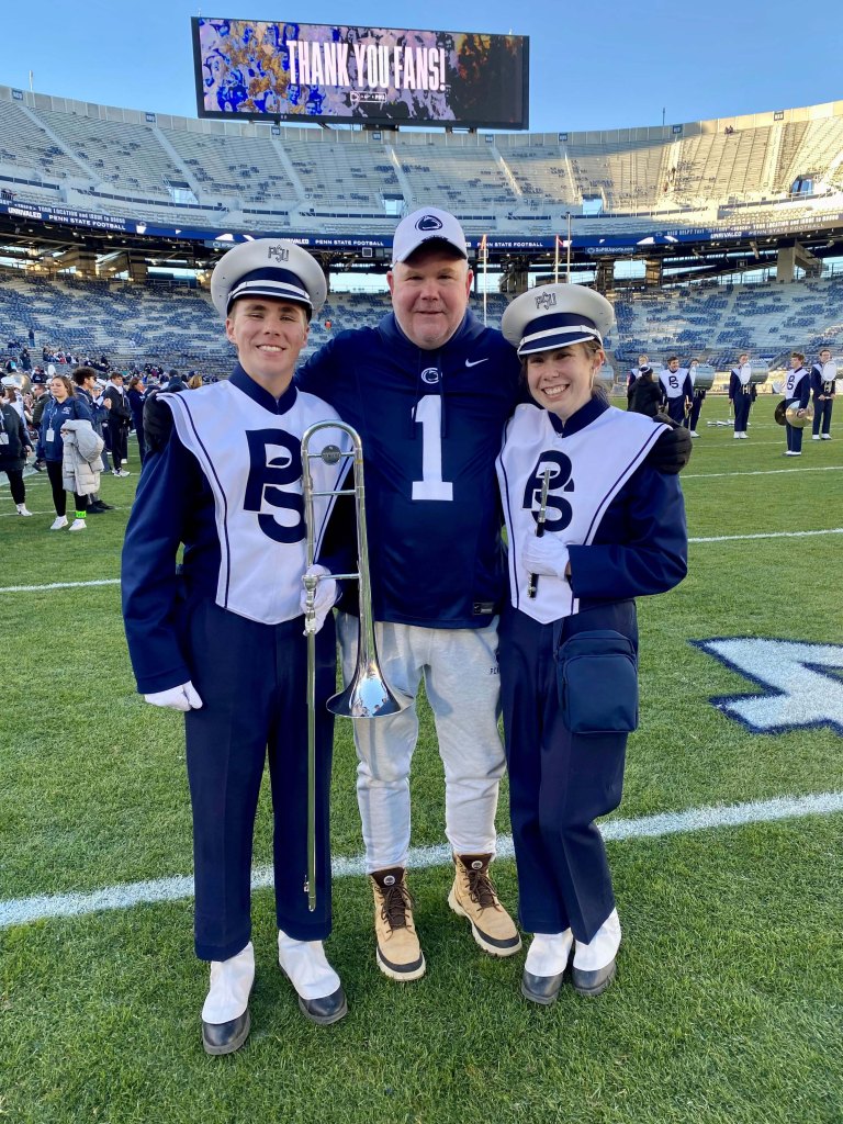 Chad Mitchell with kids Kahley, 21, and Charles, 18 at Penn State University. 