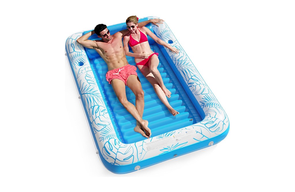 Inflatable Tanning Pool Lounger Float - Jasonwell 4 in 1 Sun Tan Tub Sunbathing Pool Lounge