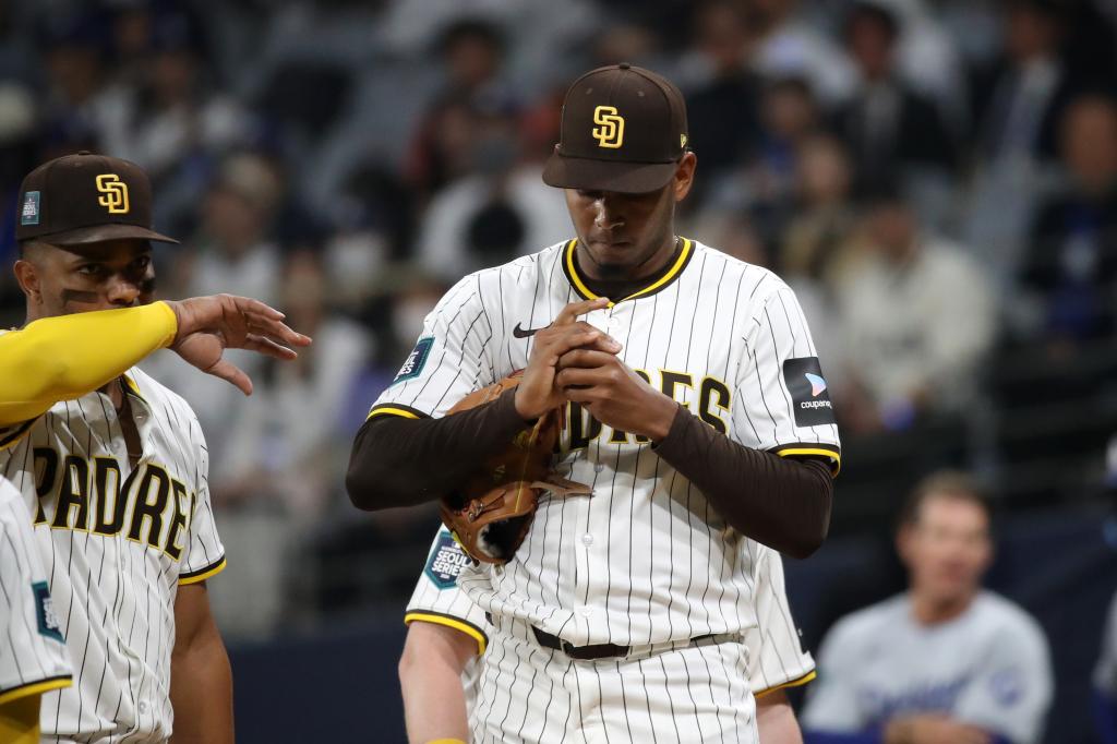 Jhony Brito suffered the loss and a blown save in his Padres debut.