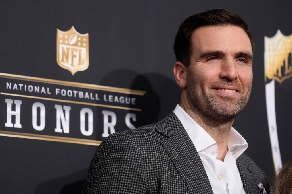 Joe Flacco of the Cleveland Browns poses on the red carpet at the NFL Honors award show