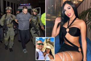 Texan John Poulos (left), 36, testified in a Colombian court about finding his girlfriend, popular DJ Valentina Trespalacios, 23 (right), dead in bed with a zip tie around her neck, but he claimed he did not know how she died