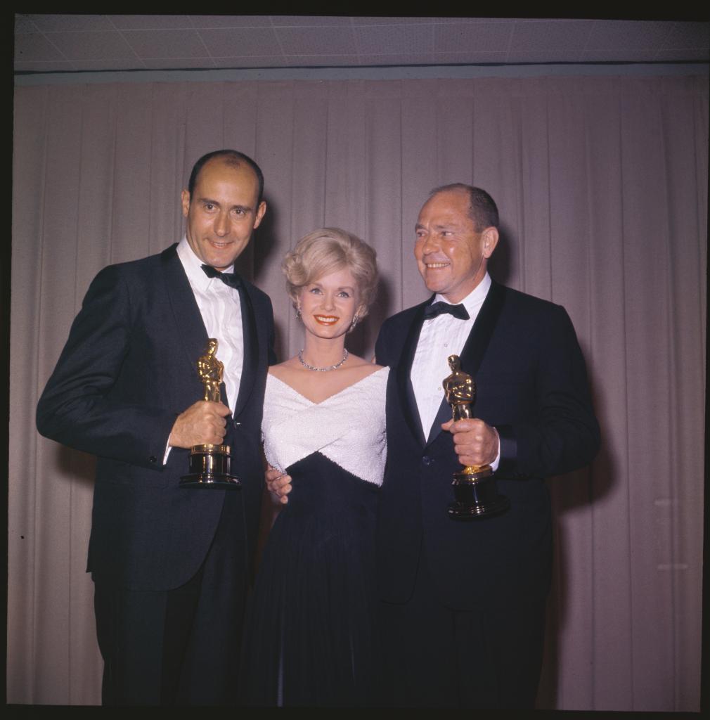 Henry Mancini, Debbie Reynolds and Johnny Mercer at the 1962 Oscars.