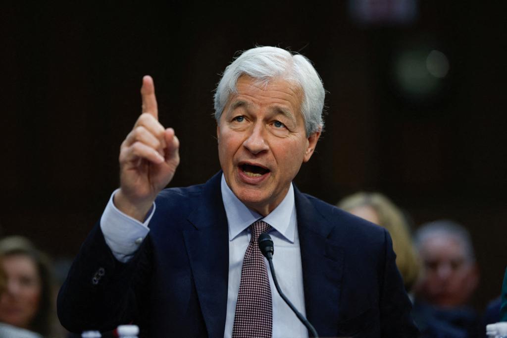 JPMorgan Chase CEO and Chairman Jamie Dimon gesturing while speaking at a U.S. Senate hearing on Wall Street firms in Washington, D.C.