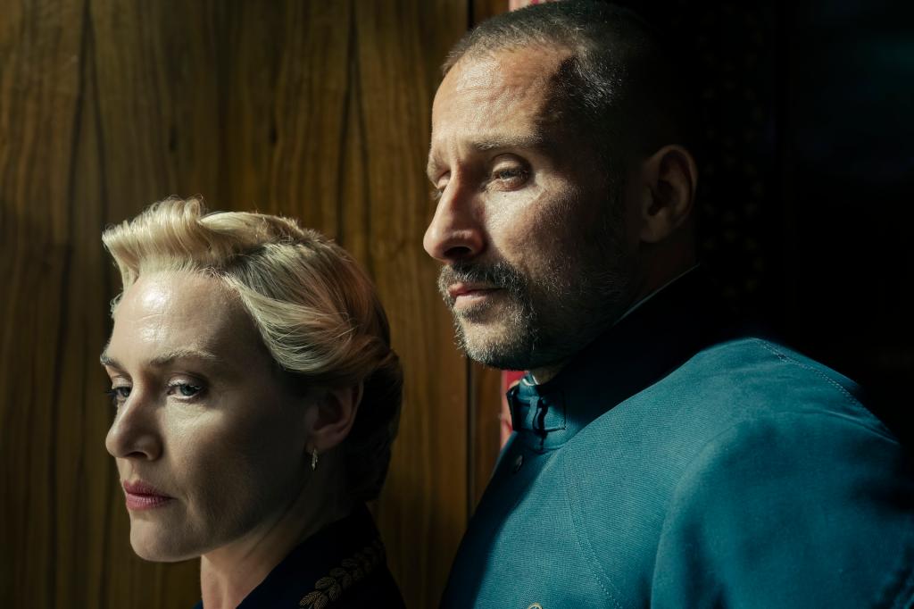 Kate Winslet and Matthias Schoenaerts in "The Regime." 