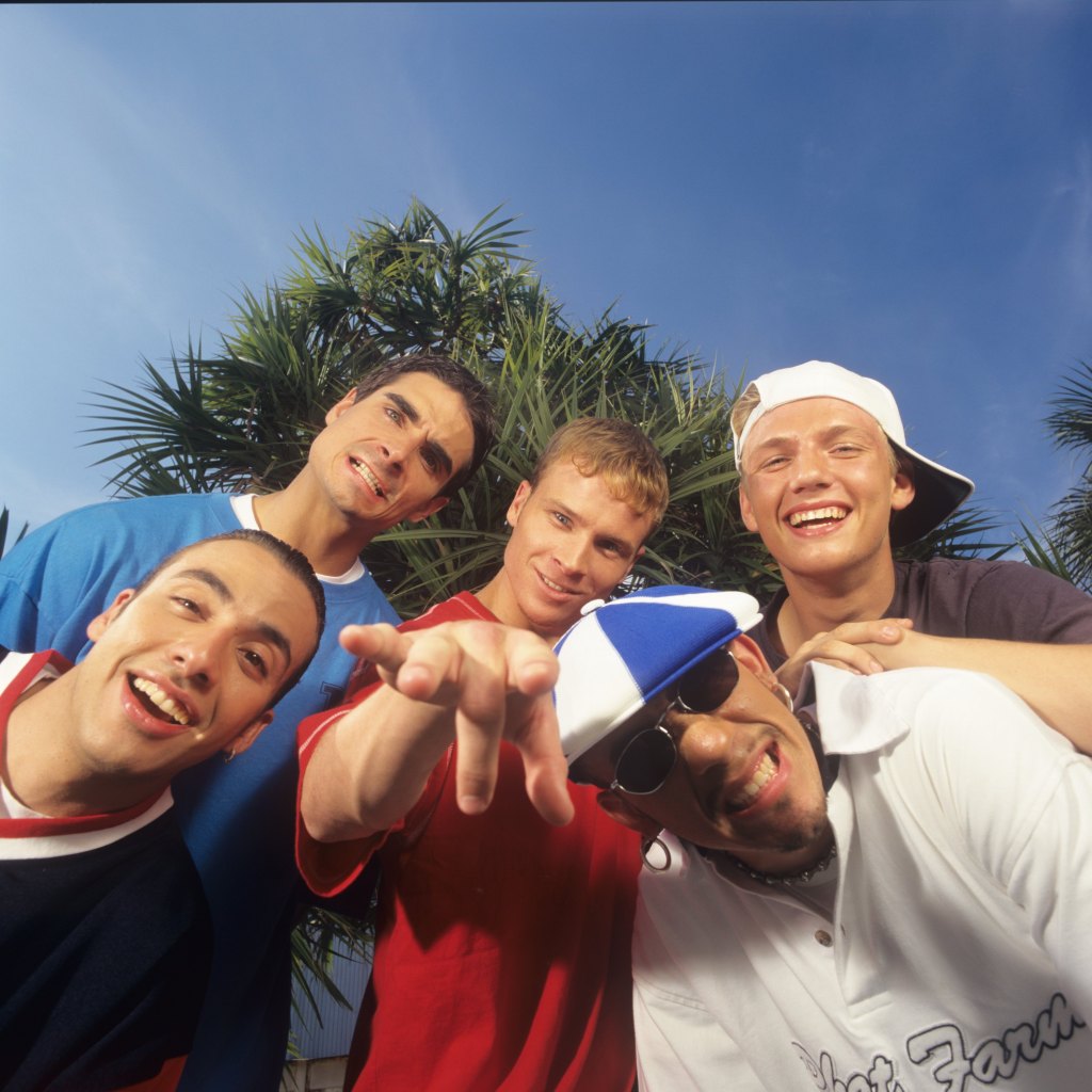 (Left to right) Kevin Richardson, Howie Dorough, Brian Littrell, AJ McLean, and Nick Carter pose for an April 1997 portrait in Miami.