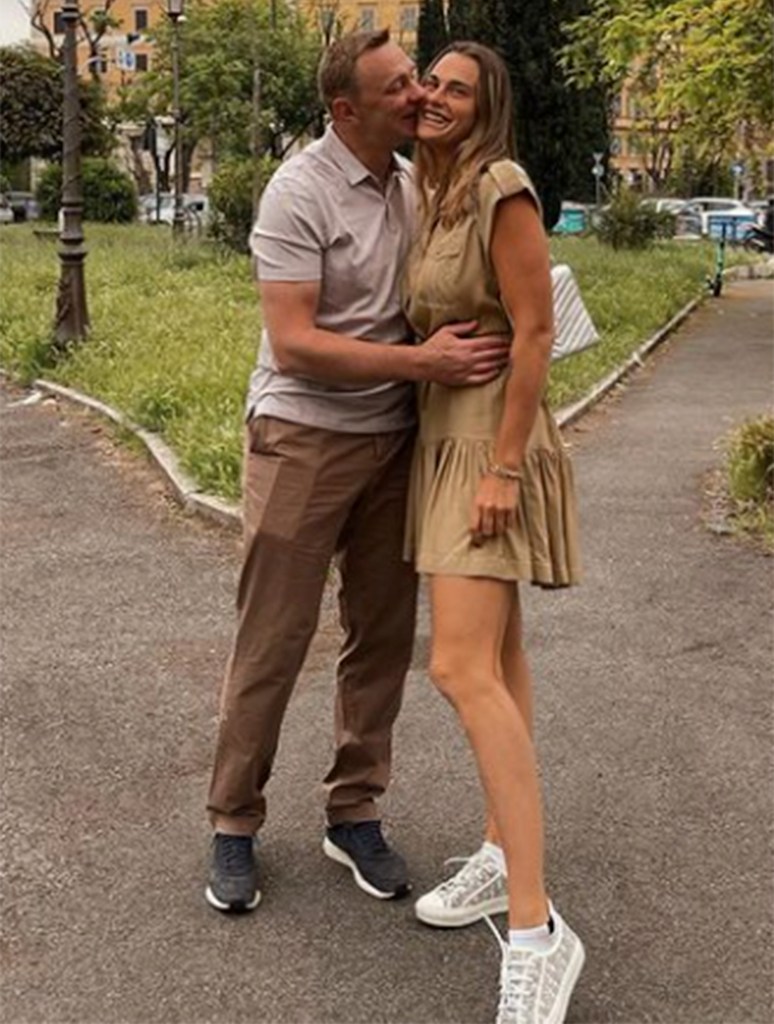 Konstantin Koltsov with Aryna Sabalenka