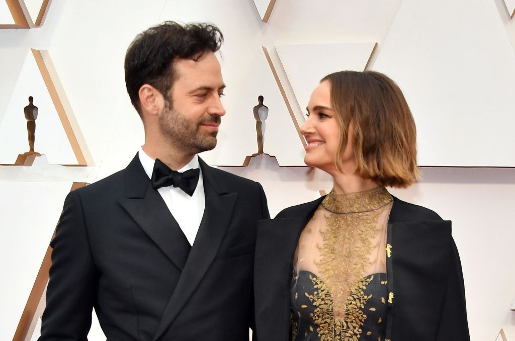 Benjamin Millepied and Natalie Portman attend the 92nd Oscars in Hollywood on February 9, 2020.