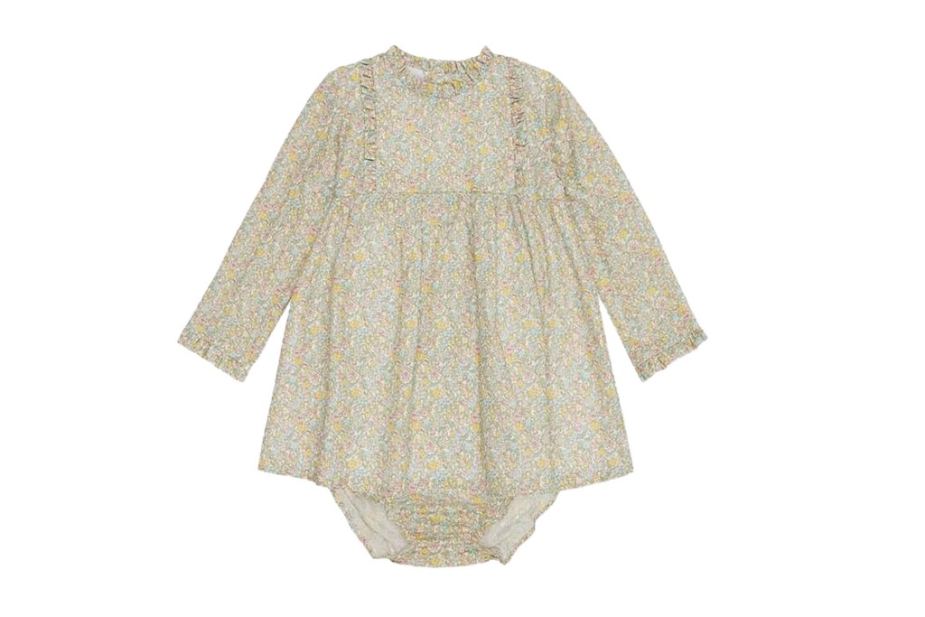 A baby dress with ruffles