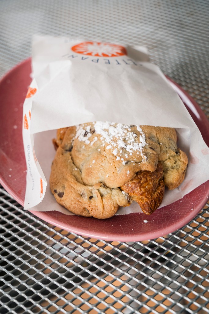 Le Crookie, a croissant filled with chocolate chip dough at Settepani Bakery in Williamsburg, Brooklyn. Photo by Stefano Giovannini.