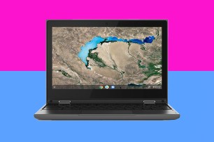 a laptop with a map on the screen