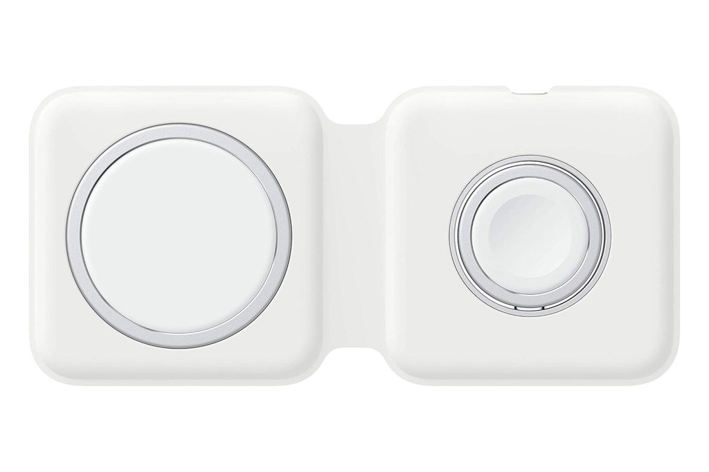 White Magsafe Duo device with two round buttons