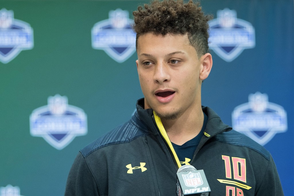 Patrick Mahomes speaks at the 2017 NFL Combine.