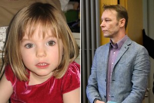 Madeleine McCann on the left and Christian Brueckner on the right.