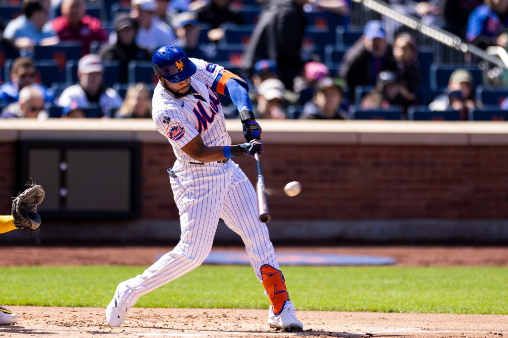 Starling Marte homered for the Mets' lone hit against the Brewers on Friday.