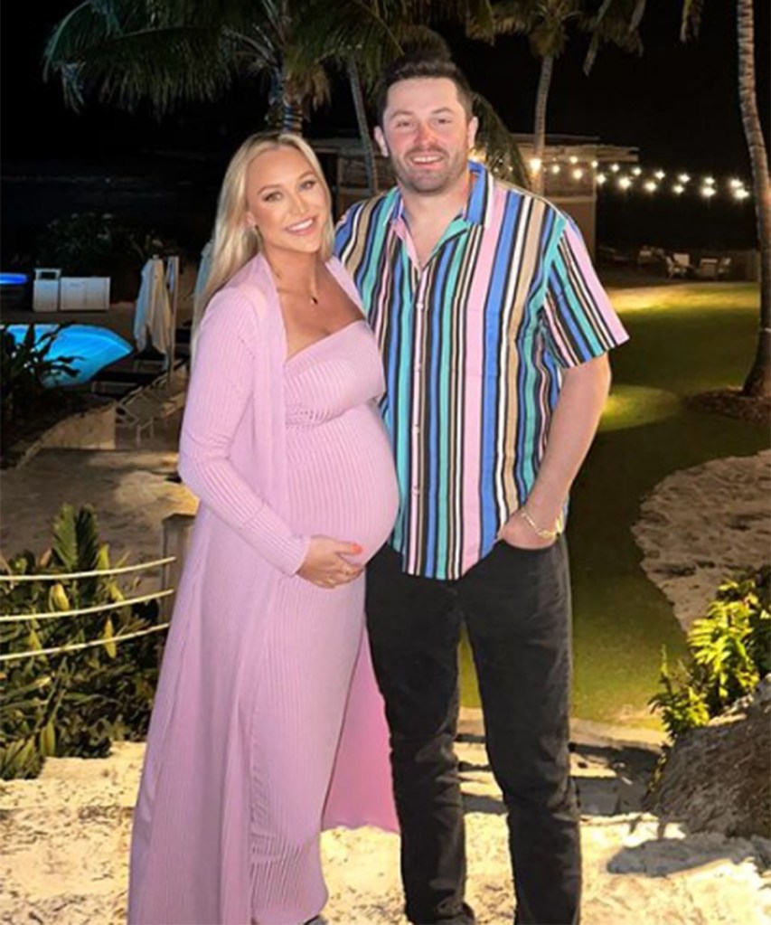 Baker Mayfield and his wife Emily Mayfield. 