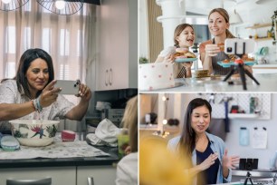 Collage of a woman taking selfies for an influencer syndication, as described in the caption and filename.