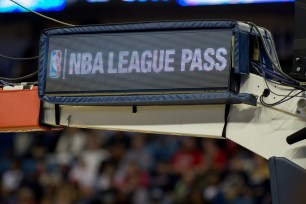 NBA League Pass sign during the game between the New Orleans Pelicans and the Miami Heat at Smoothie King Center in New Orleans, LA.