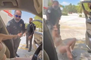 New video shows an intense traffic stop that ended with a singer being pulled out of a car and handcuffed in Sunny Isles Beach