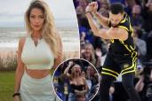 Paige Spiranac shut down apparent speculation that she was the blonde woman who was pictured in the background of a now-viral photo that showed Curry doing a golf swing celebration during a Warriors' win over the Bucks on Wednesday. 