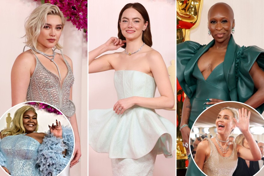 Florence Pugh, Emma Stone, Emily Blunt and more eye-catching looks on the Oscars red carpet