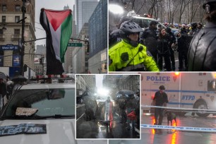 An inert grenade was discovered in the back seat of an Uber in Times Square Saturday — which the NYPD bomb squad struggled to reach due to anti-Israel protesters blocking traffic, The Post has learned. 