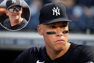 Aaron Judge and Aaron Boone (inset)