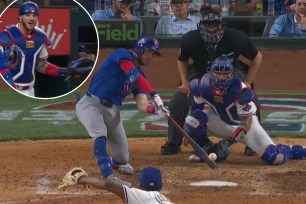 The Cubs scored a run in the ninth inning when a foul ball wasn't noticed and turned into a passed ball.