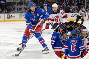 Mika Zibanejad and the Rangers beat the Devils on Monday night.
