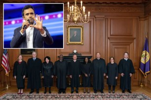 a group of people in black robes including Neil Gorsuch, Samuel Alito, Brett Kavanaugh, Clarence Thomas, Sonia Sotomayor, John Roberts, Elena Kagan