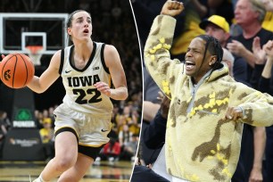 Travis Scott attends Iowa vs. Ohio State game to cheer on Caitlin Clark