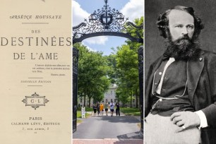 Harvard University announced it removed a binding made of the skin of a deceased woman from the 19th-century book "Des Destinées de l'Ame," which they house in their library. The book, written by French novelist Arsène Houssay (far right), translates into "Destinies of the Soul" and has been in the school's library since 1934.