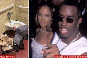 Sean Combs and Jennifer Lopez in a crowd, during their dating period before an infamous shooting incident in 1999